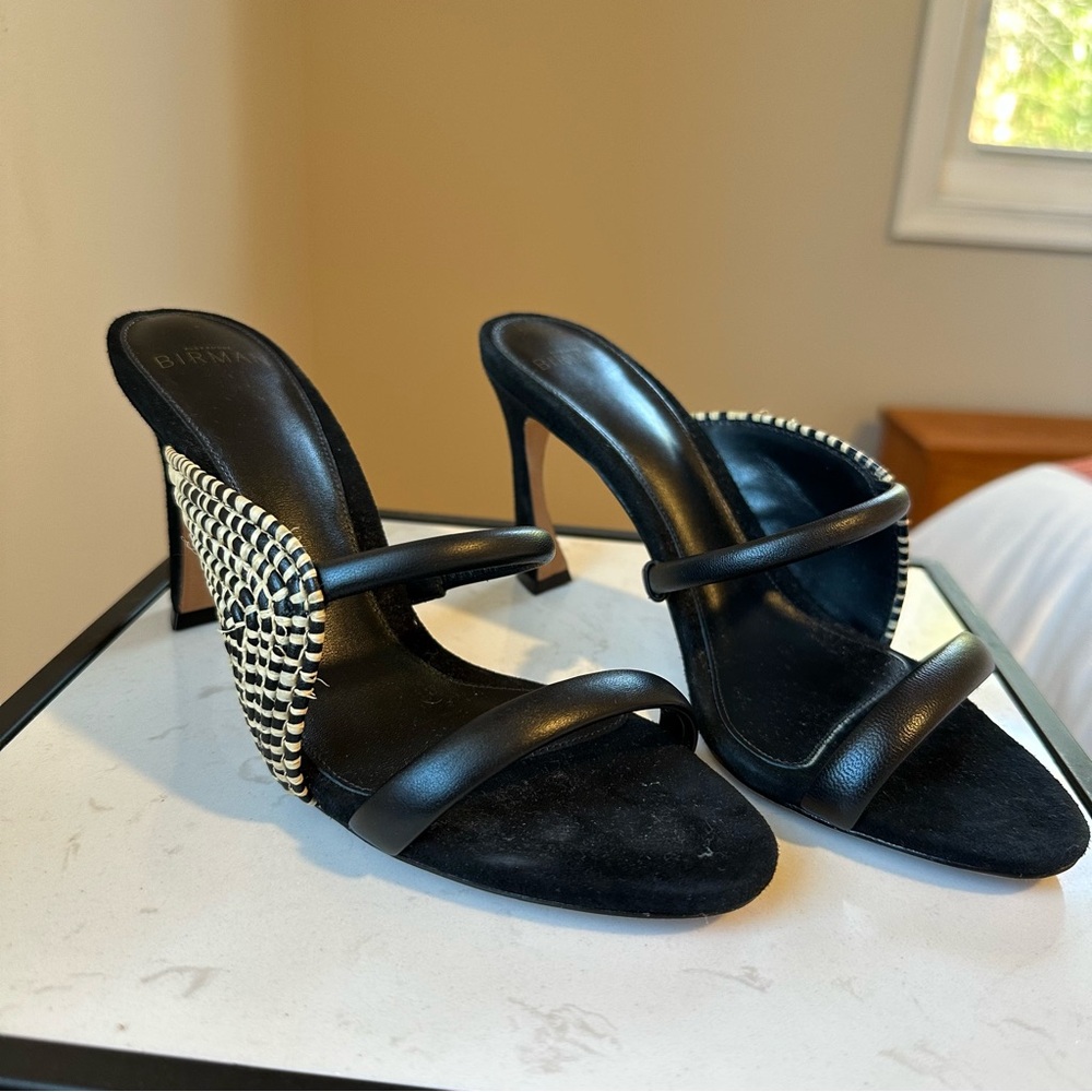 Alexandre Birman Marjorie 85 Genuine Leather & Straw Sandal